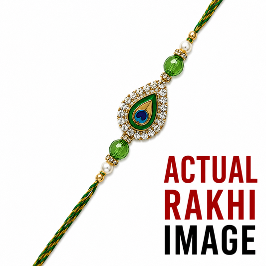 Emerald Peacock Evil Eye Rakhi