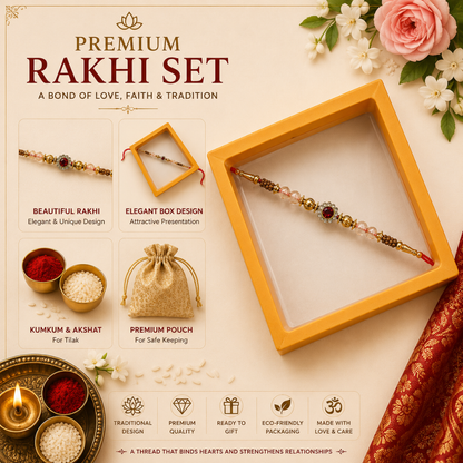 Ruby Crystal Designer Rakhi