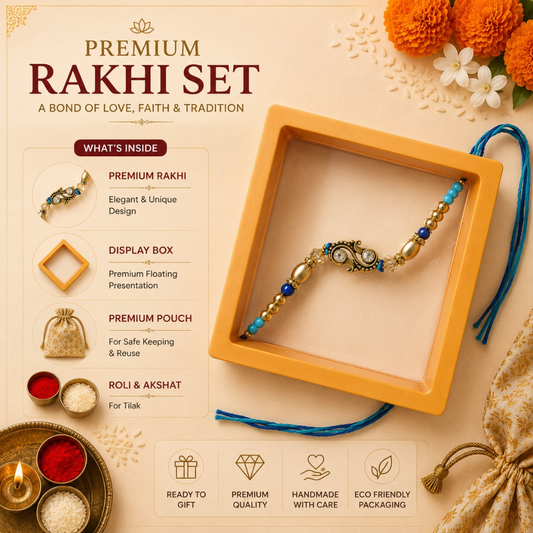 Azure Crystal Designer Rakhi