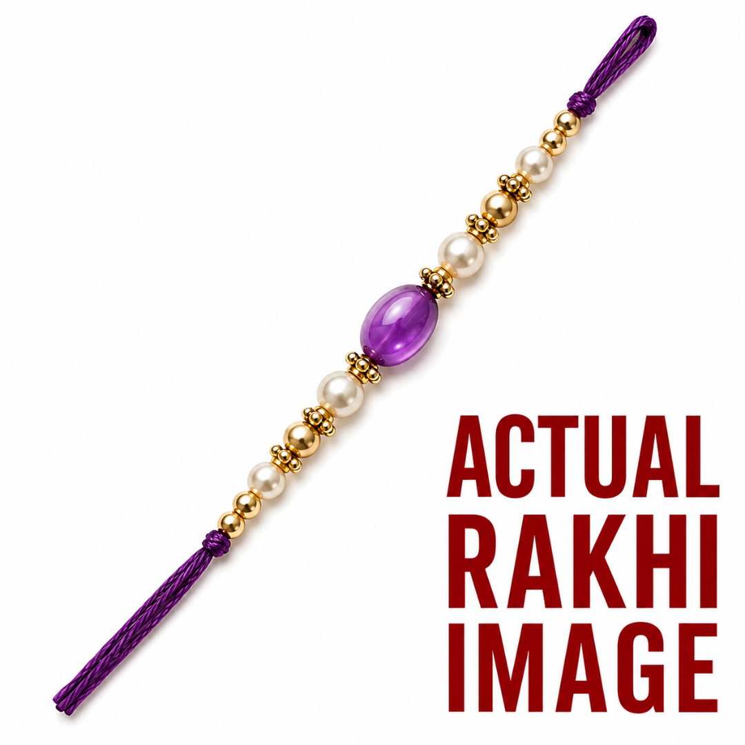 Royal Purple Pearl Rakhi