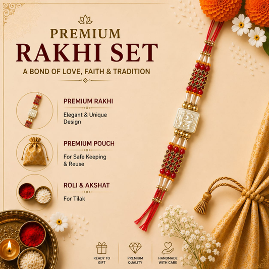 Ganesha Ivory Premium Designer Rakhi