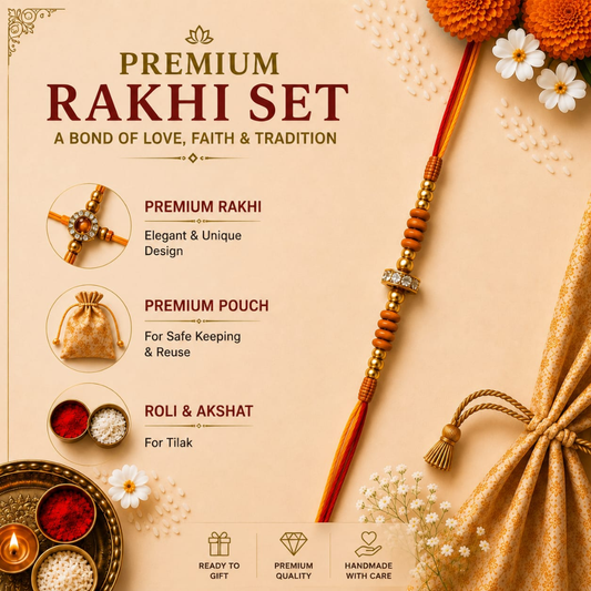 Golden Crystal Minimal Designer Rakhi