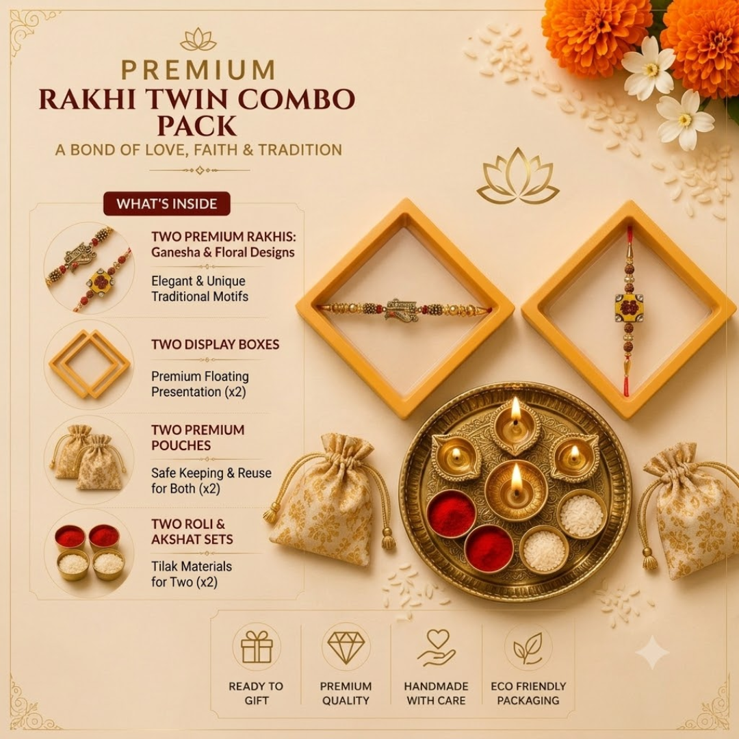 Ganesha Premium Twin Rakhi Combo Pack