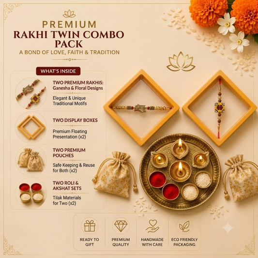 Ganesha Premium Twin Rakhi Combo Pack