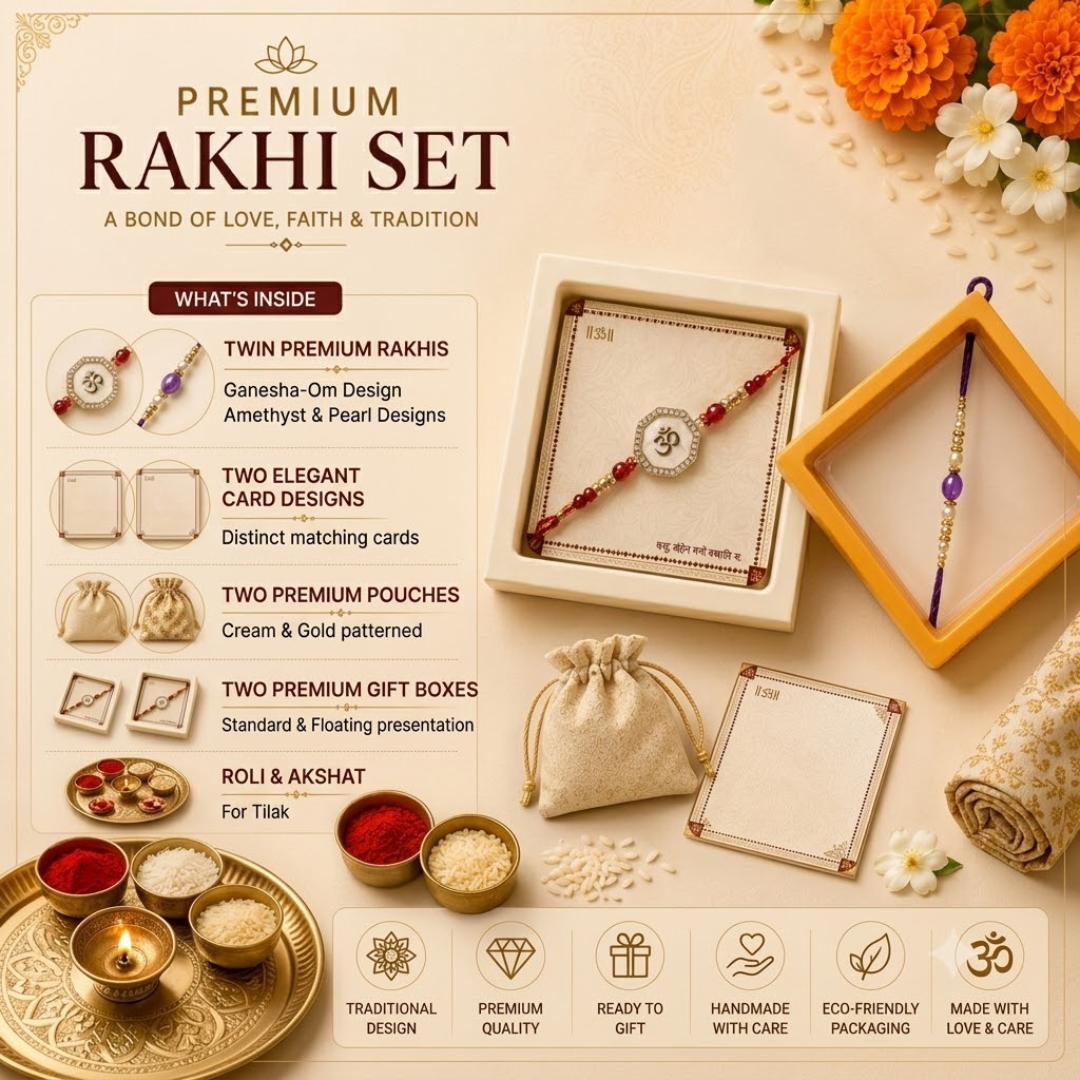 Om Designer Premium Rakhi Set