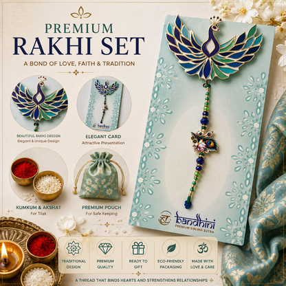 Mayura Peacock Meenakari Sibling Sutra